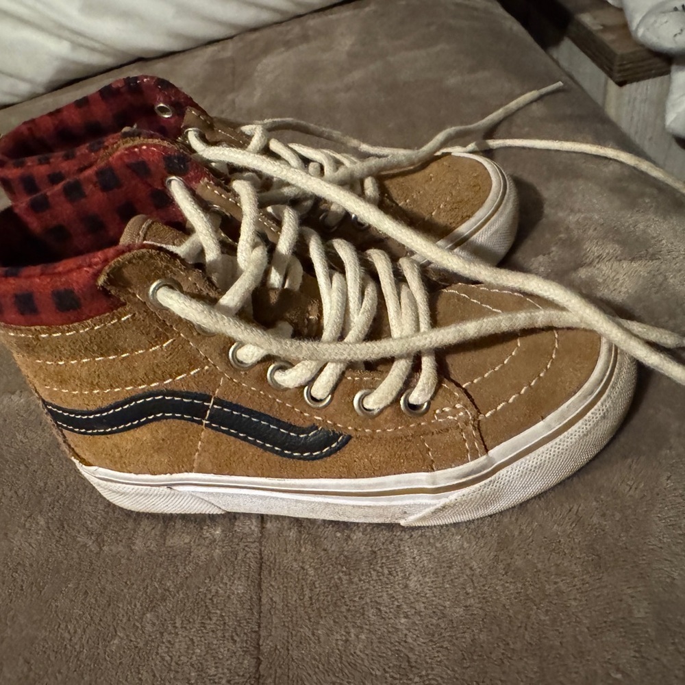 Vans Brown Sneakers with Suede Material and High-Top Design